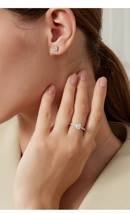 Bella Asscher Moissanite Diamond 1.2CT Ring