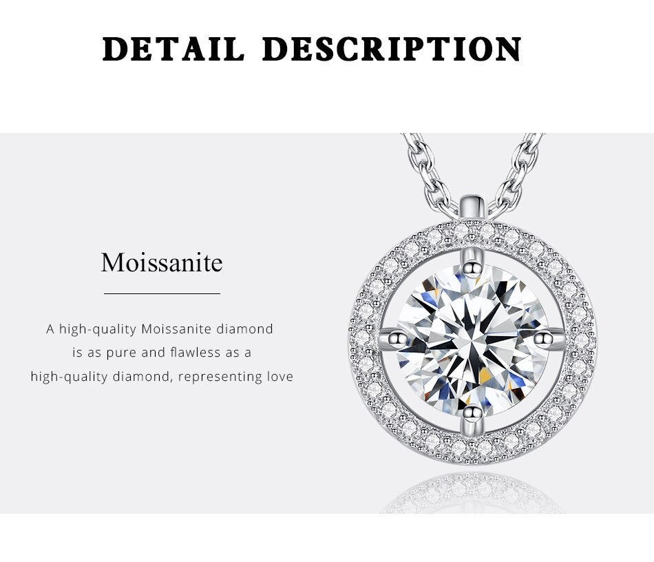 Bella Moissanite Diamond Classic Disc Tiny CZ Necklace