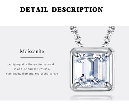 Bella Moissanite Diamond Asscher Cut Necklace