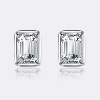 Bella Emerald Cut Moissanite Diamond 1.2CT Earrings Classic