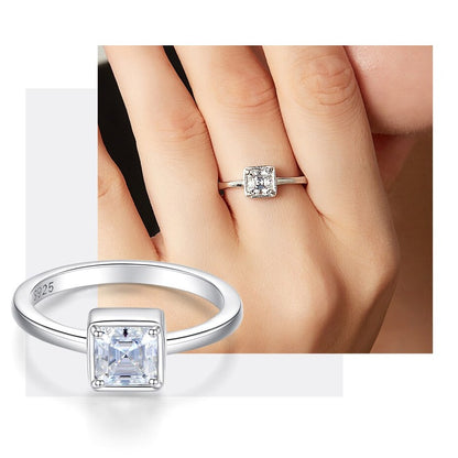 Bella Moissanite Diamond 1CT Asscher Cut Ring