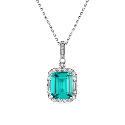 Bella Noble Lab Grown Emerald Pendant Necklace